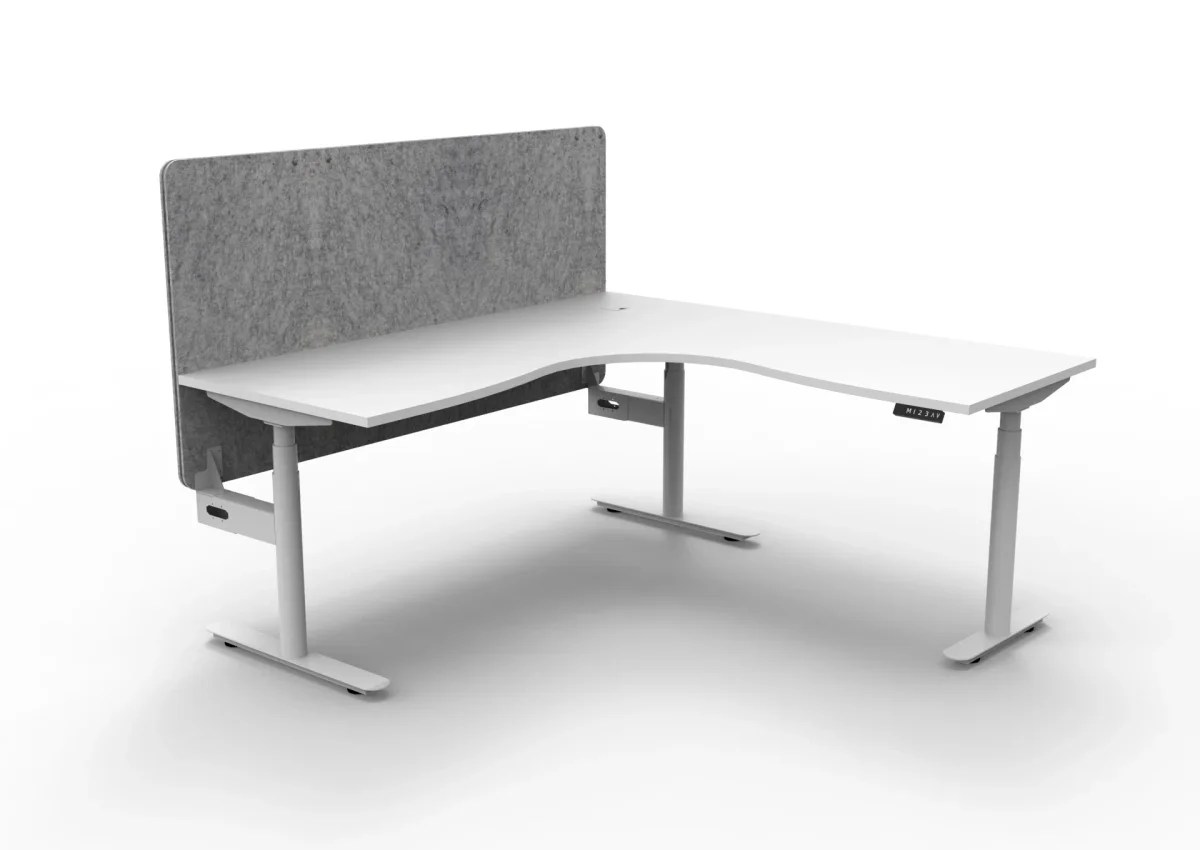 RL Halo Plus Height Adjustable Corner Workstation with Grey Eco Panel Screen thumbnail 9