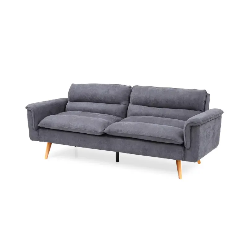 HE Richi Fabric Upholstered Timber Leg 2 Seater Sofa Bed