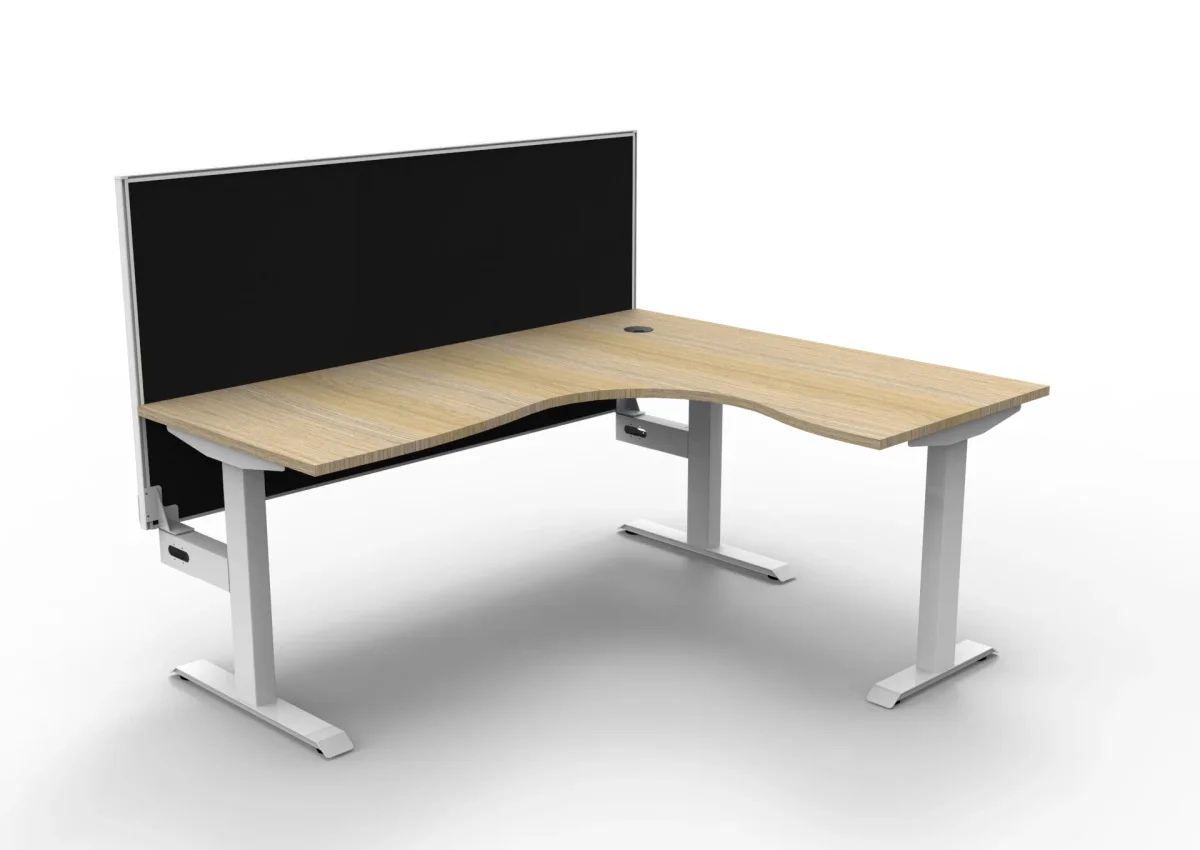 RL Boost Static Corner Desk with Aluminium Framed Screen