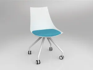 OL Luna White Chair with Castor Base thumbnail 6