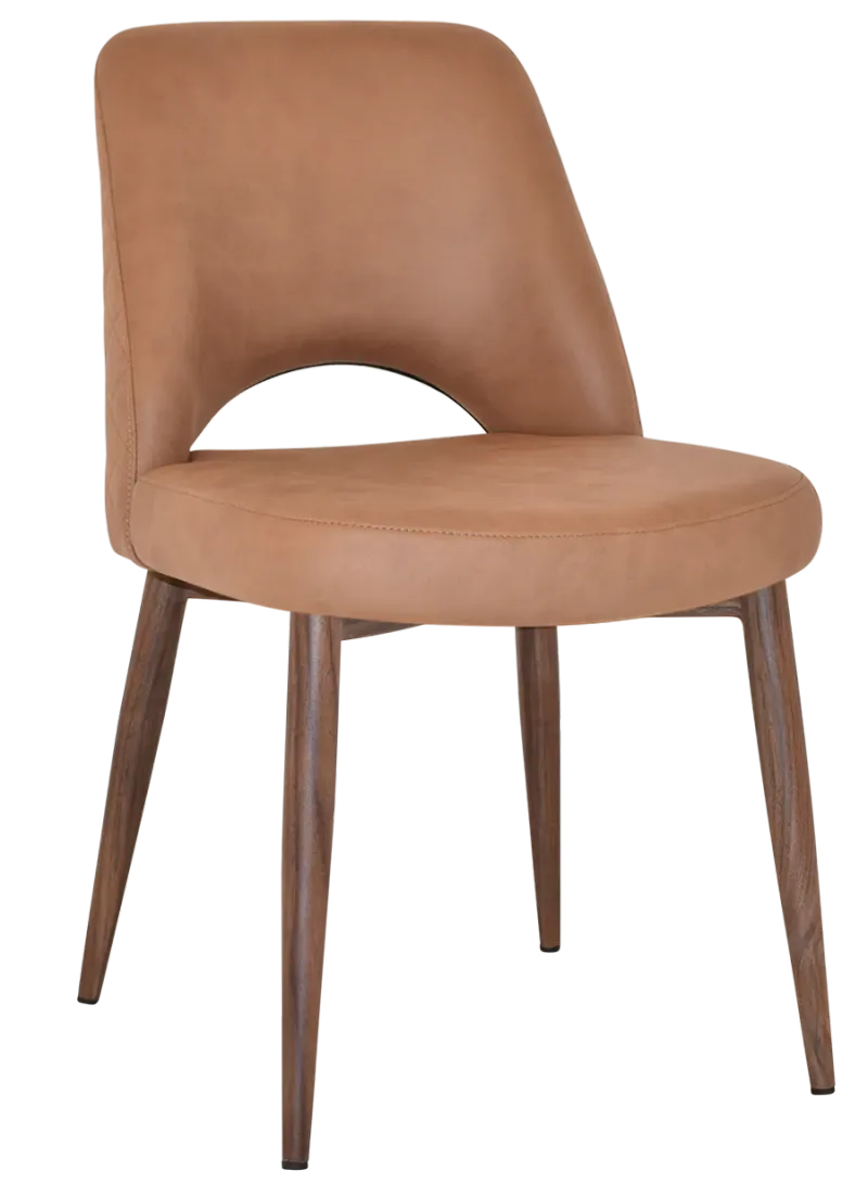 EZ Albury Walnut Colour Metal Leg Upholstered Hospitality Dining Chair