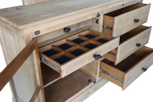 VI Provincial Solid Timber 5 Drawer 1 Glass Door Dressing Table thumbnail 2