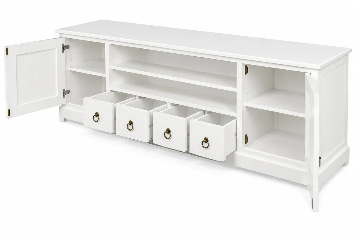 CT Tasmania Solid Timber 2 Door 4 Drawer Entertainment Unit