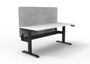 RL Boost Crank Single User Height Adjustable Workstation with Grey Eco Panel Screen thumbnail 5
