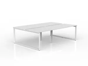 OL Anvil 4-User Double Sided Workspace – White Top with White Frame thumbnail 6