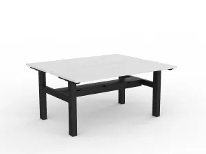 OL Agile Fixed Height Shared Desk – White Top with Black Frame thumbnail 19