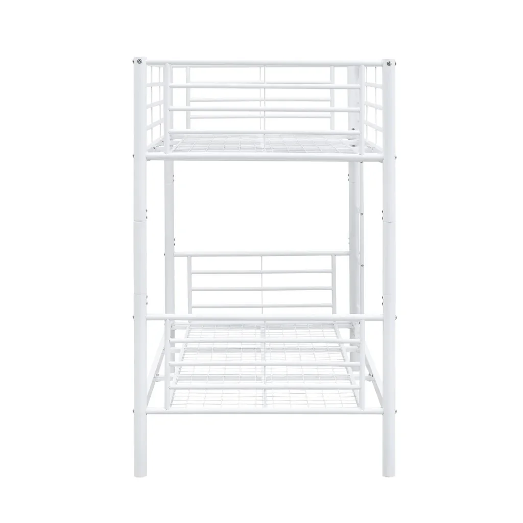 VI Tiamo Metal Frame Single Over Single Bunk Bed - White & Black