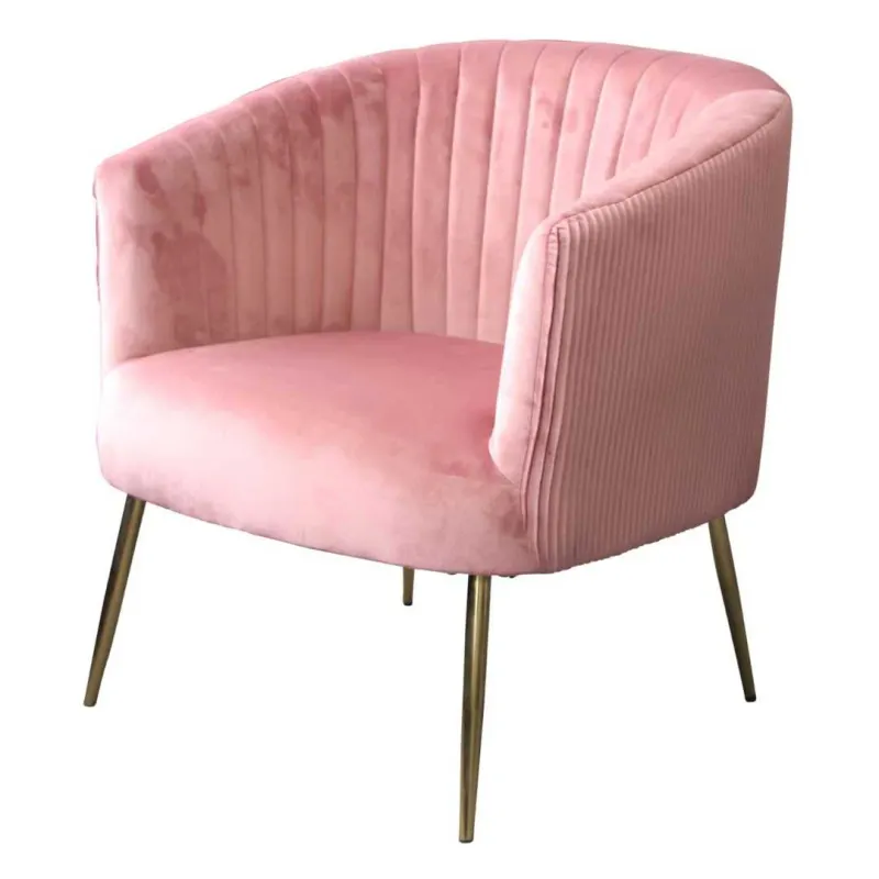BT Perla Velvet Upholstered Fluted Back Armchair