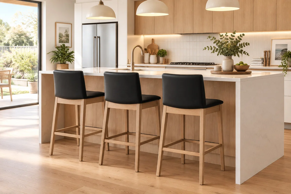 MD Bond Bar Stool - Black Leather