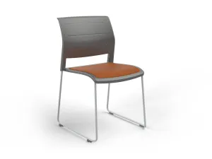 OL Game Hospitality Stacking Chair - Charcoal Shell Upholstered Seat thumbnail 5