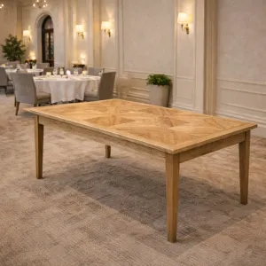 MF Queens Solid Timber Parquetry Top Dining Tables thumbnail 2