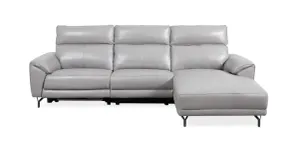 VI Mosman 2 Seater Leather Electric Recliner Lounge with Chaise thumbnail 1