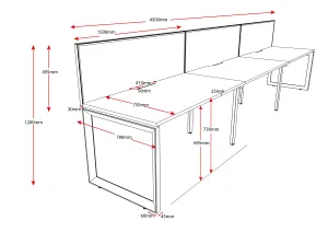 RL Infinity Loop Leg Single Sided Workstation with SHUSH30 Screen thumbnail 4