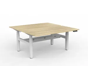 OL Agile Motion+ Electric Height Adjustable Shared Desk – Oak Top White Frame thumbnail 15