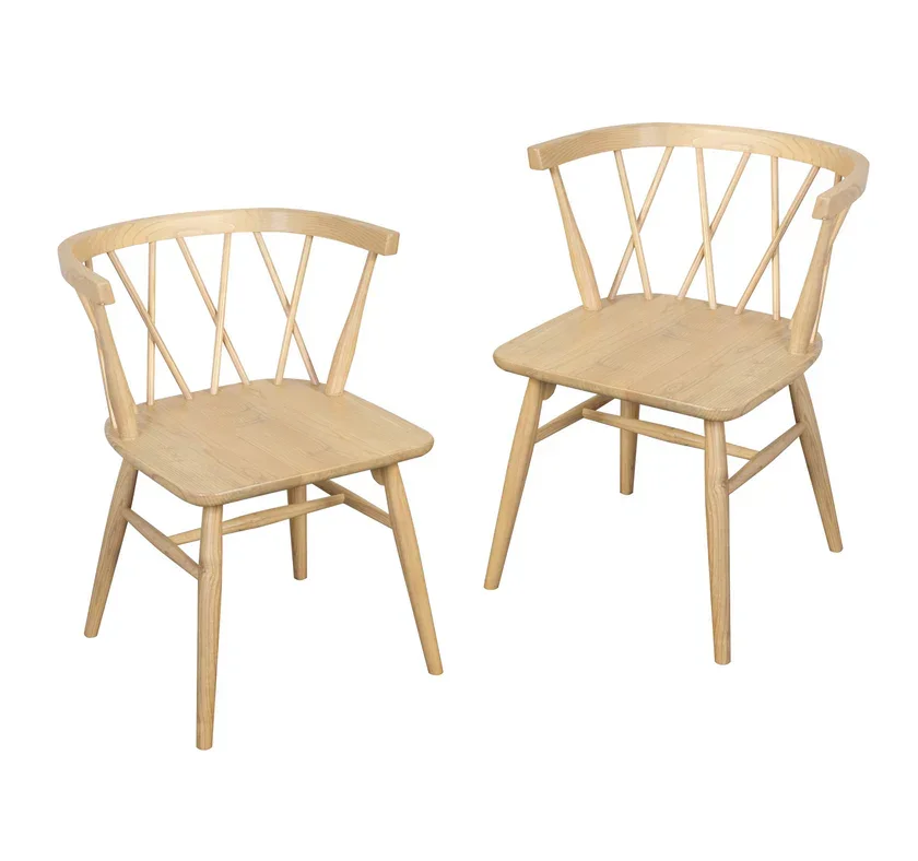 CT Sierra Cross Back Solid Timber Dining Chair - Set of 2