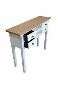 MF Bambi Recycled Elm Timber 4 Drawer 2 Shelf Hall Table thumbnail 10