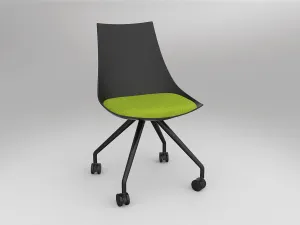OL Luna Black Chair with Castor Base thumbnail 11