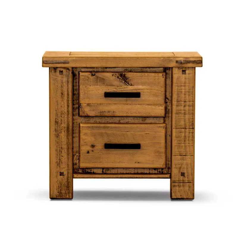 Outback 2 Drawer Bedside Table, Solid NZ Pine