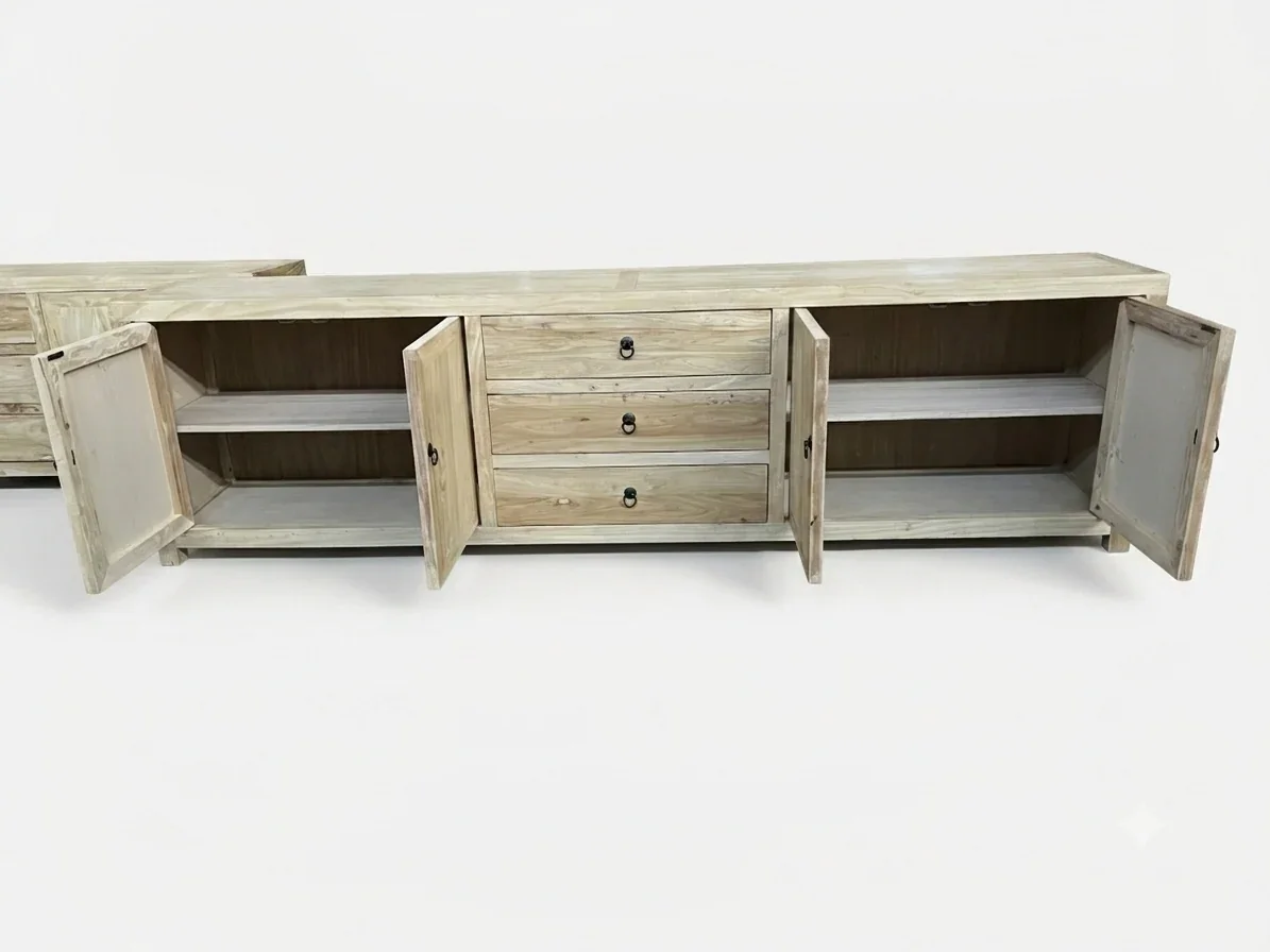 MF Chinese Antique Reproduction Recycled Timber 4 Door 3 Drawer TV Unit 250cm