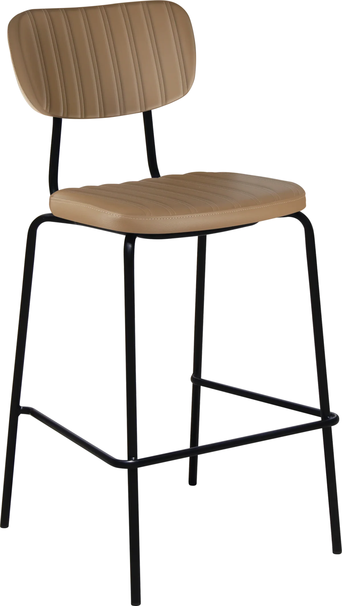 FL Tiramisu Vinyl Upholstered Black Metal Frame Hospitality Barstool