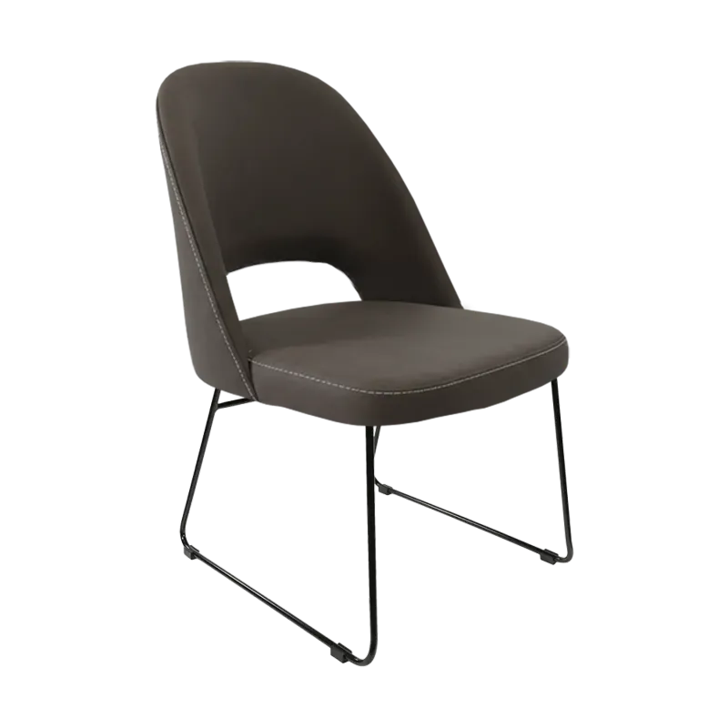FL Orleans Upholstered Aluminium Sled Base Hospitality Dining Chair