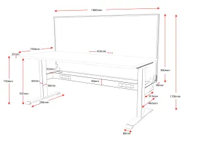 RL Boost Static Single Sided Workstation with Black Eco Panel Screen thumbnail 4