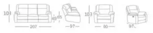 EL Lancashire Manual Recliners 3 Seater + 2 Single Seater thumbnail 6
