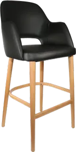 FL Sorbet Vinyl Upholstered Timber Legs Hospitality Barstool thumbnail 3