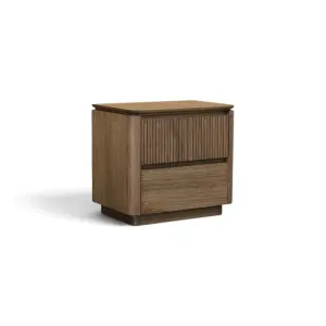 MD Hobart Solid Timber 2 Drawer Bedside Table thumbnail 1