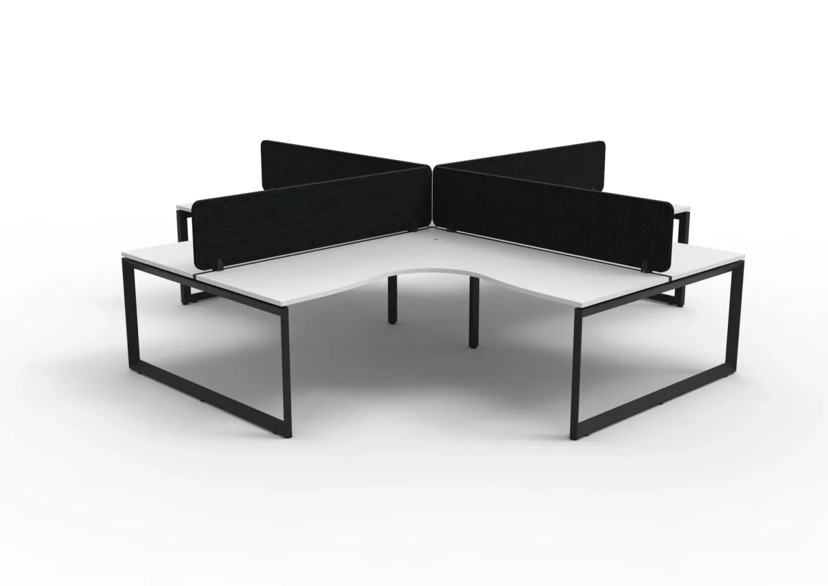 RL Infinity Loop 4 People Corner Workstation with Ecopanel Screen thumbnail 4