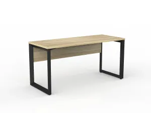 OL Anvil Straight Desk with Modesty – Oak Top with Black Frame thumbnail 2