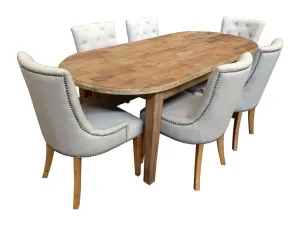 MF Villa Tapered Leg Recycled Elm Timber Dining Table thumbnail 4