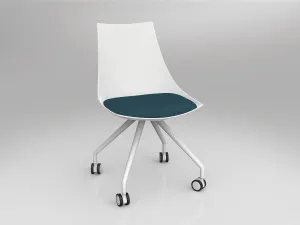 OL Luna White Chair with Castor Base thumbnail 10