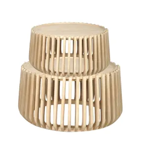 CR Rails Solid Timber Round 2 Piece Coffee Table Set thumbnail 5