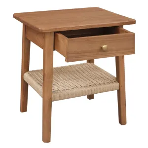 CT Kelly Solid Timber Papercord 1 Drawer Bedside Table thumbnail 3