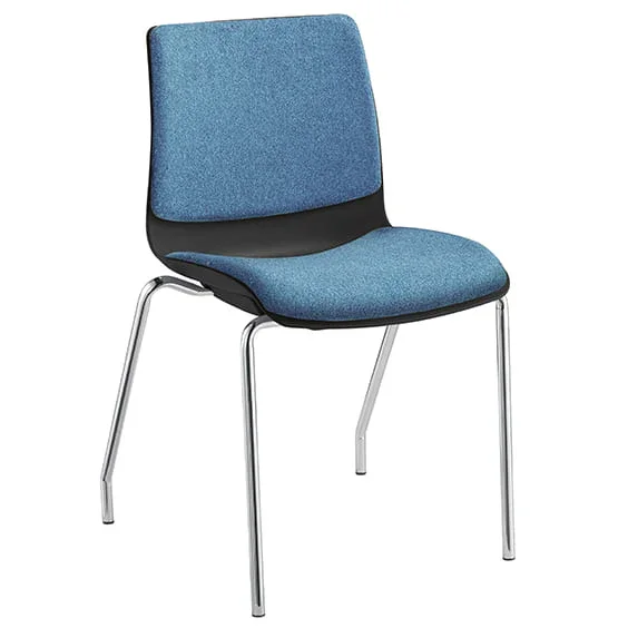 ST Pod 4 Leg Black Shell Upholstered Stackable Hospitality Chair