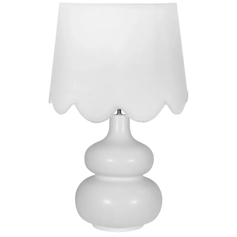 SH Scallop White Fabric Shade Lamp (Set 2)