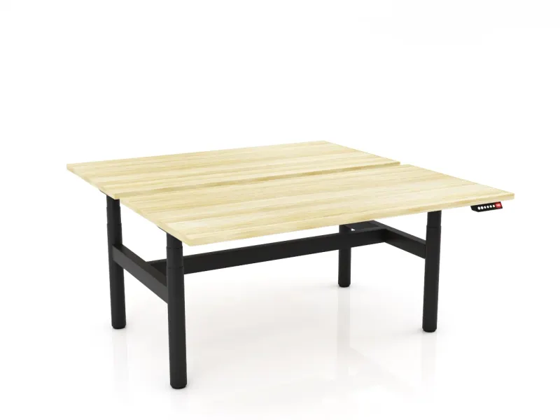 OL AgileMotion+ Electric Height Adjustable Round Leg 2 User Desk - Black Frame