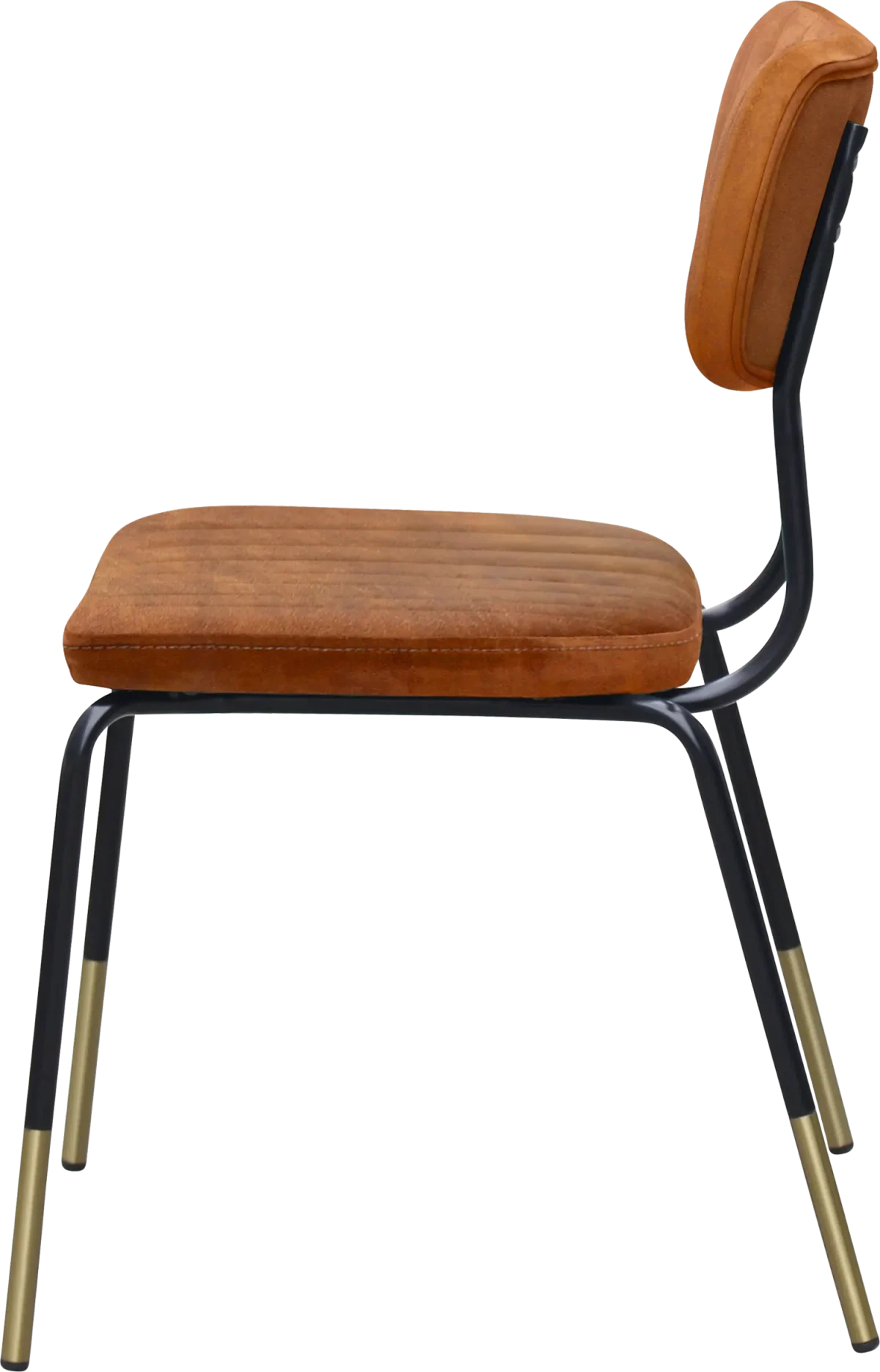 FL Tiramisu Velvet Upholstered Black Leg Brass Tip Hospitality Function Chair