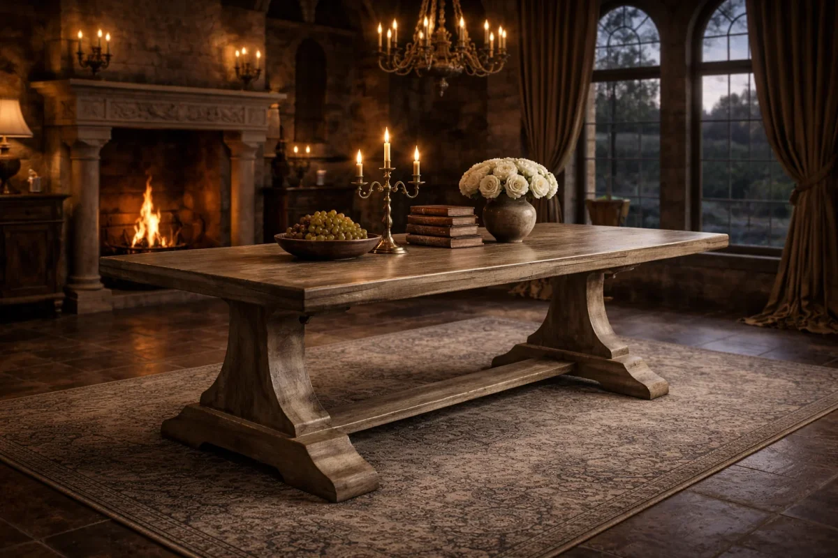 MF Chapel Recycled Oregon Timber Antique Look Dining Table