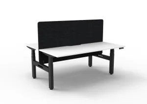 RL Boost+ Height Adjustable 2 User Back to Back Workstation with Black Eco Panel Screen thumbnail 7