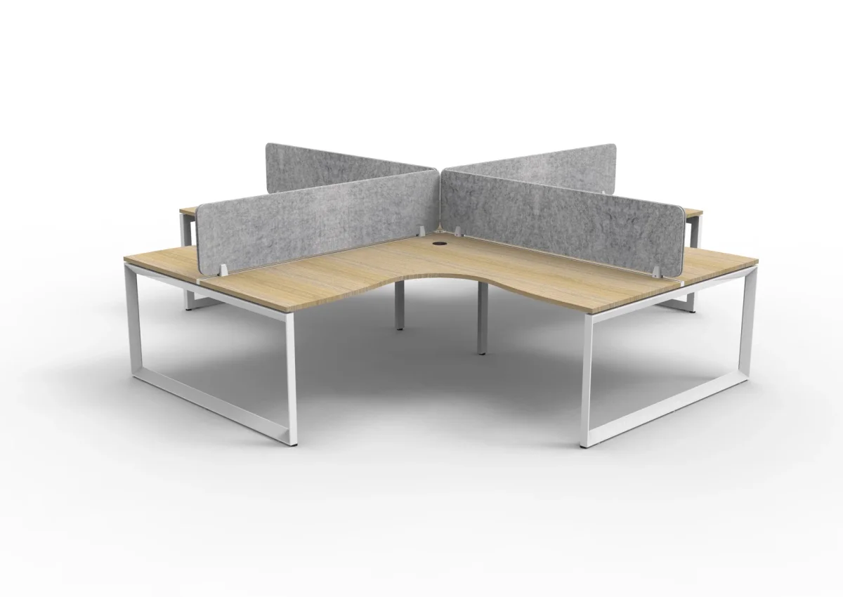 RL Infinity Loop 4 People Corner Workstation with Ecopanel Screen thumbnail 7