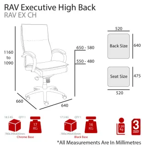 MA Rav 4 PU Leather Black Base Executive Chair thumbnail 3