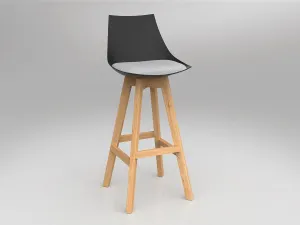 OL Luna Black Barstool with Oak Timber Legs thumbnail 12