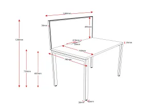 RL Infinity Profile Leg Single Sided Workstation with SHUSH30 Screen thumbnail 3