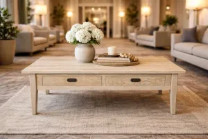 MF Hampton Solid Timber 2 Drawer Coffee Table thumbnail 3