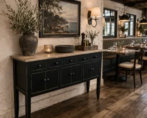 MF Rudolph Recycled Timber 5 Drawer 6 Door Hall Table thumbnail 4
