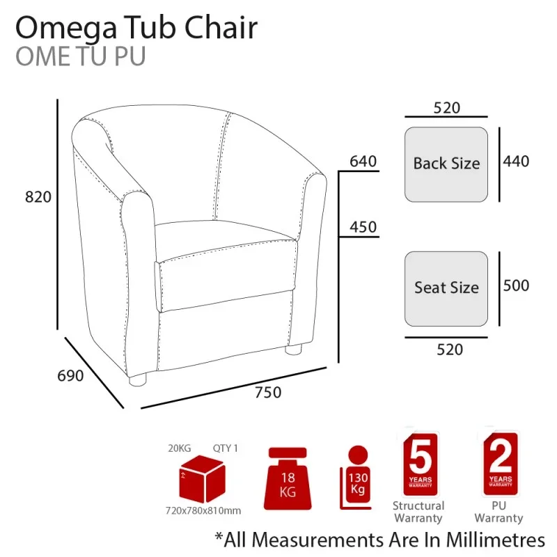 MA Omega PU Upholstered Tub Chair