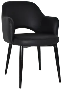 EZ Albury Black Metal Leg Upholstered Hospitality Dining Armchair thumbnail 17