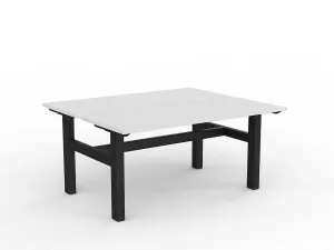 OL Agile Fixed Height Shared Desk – White Top with Black Frame thumbnail 10